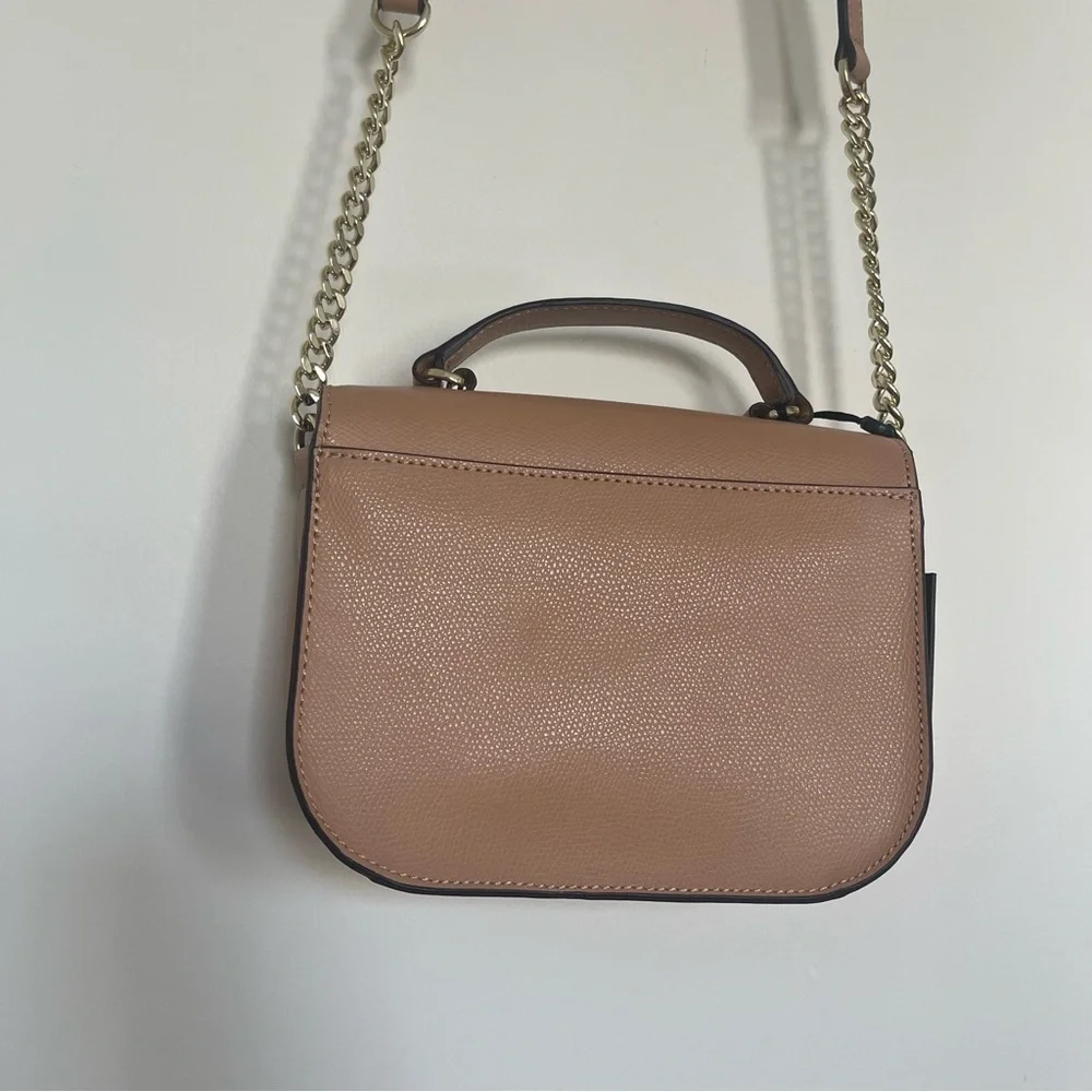 DKNY NWT Felicia Large Top‎ Handle Leather Crossbody Bag Tan Cocktail Wedding